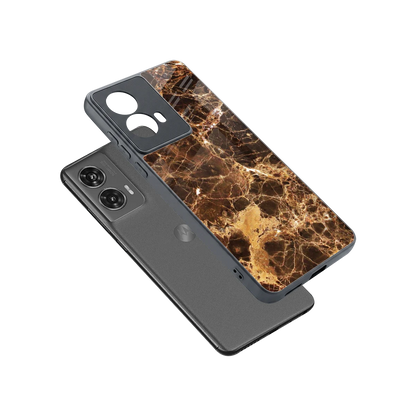 Golden Roots sleek motorola edge 50 fusion cover with tempered glass back and TPU edges