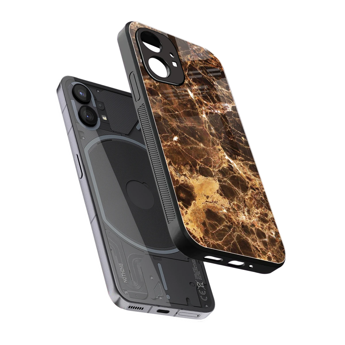 Golden Roots sleek nothing phone 1 cover with tempered glass back and TPU edges
