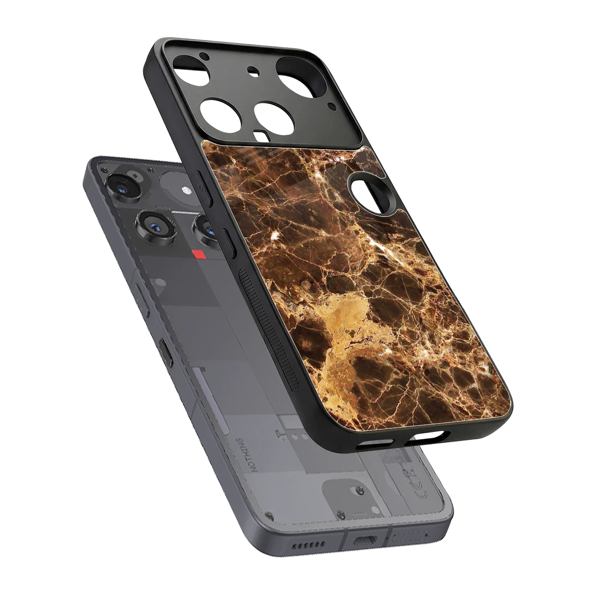 Golden Roots sleek nothing phone 3 cover with tempered glass back and TPU edges