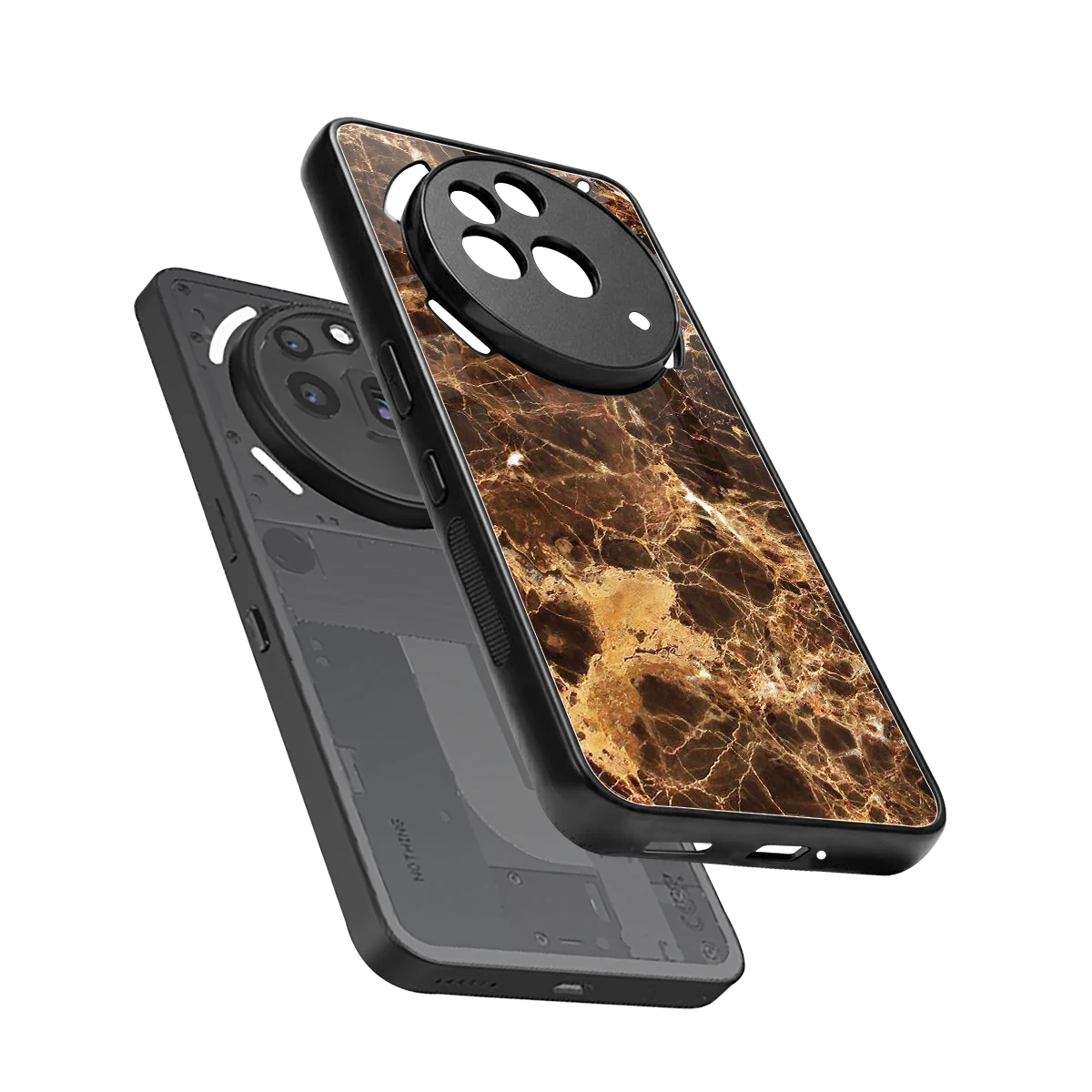 Golden Roots sleek nothing phone 3a pro cover with tempered glass back and TPU edges