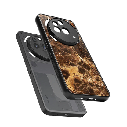 Golden Roots sleek nothing phone 3a pro cover with tempered glass back and TPU edges