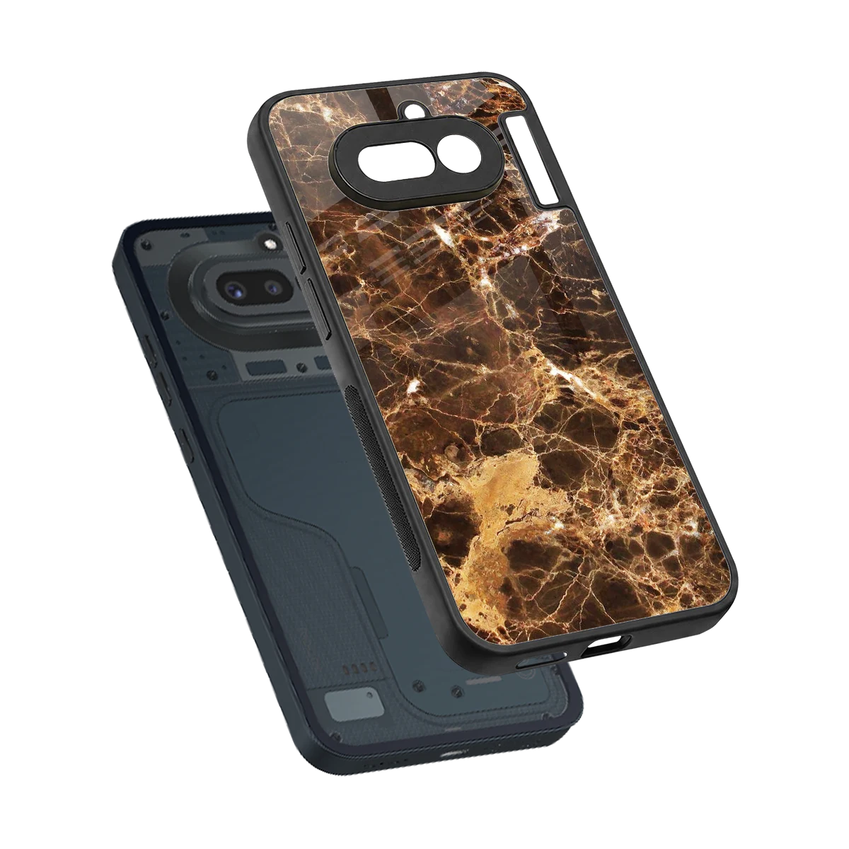 Golden Roots sleek nothing phone 4a cover with tempered glass back and TPU edges