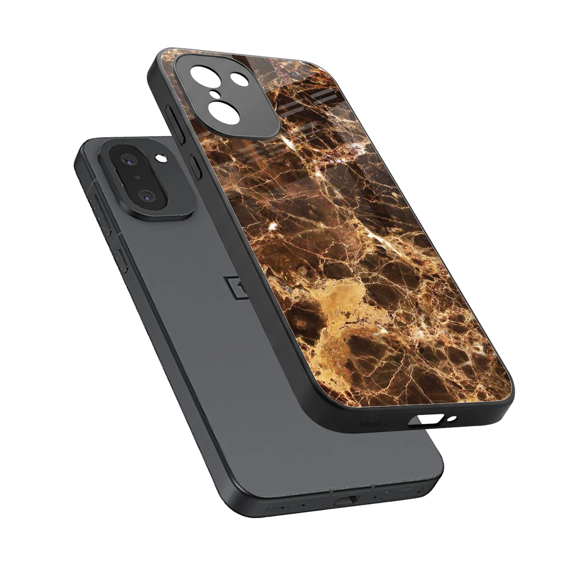 Golden Roots sleek oneplus 15r cover with tempered glass back and TPU edges