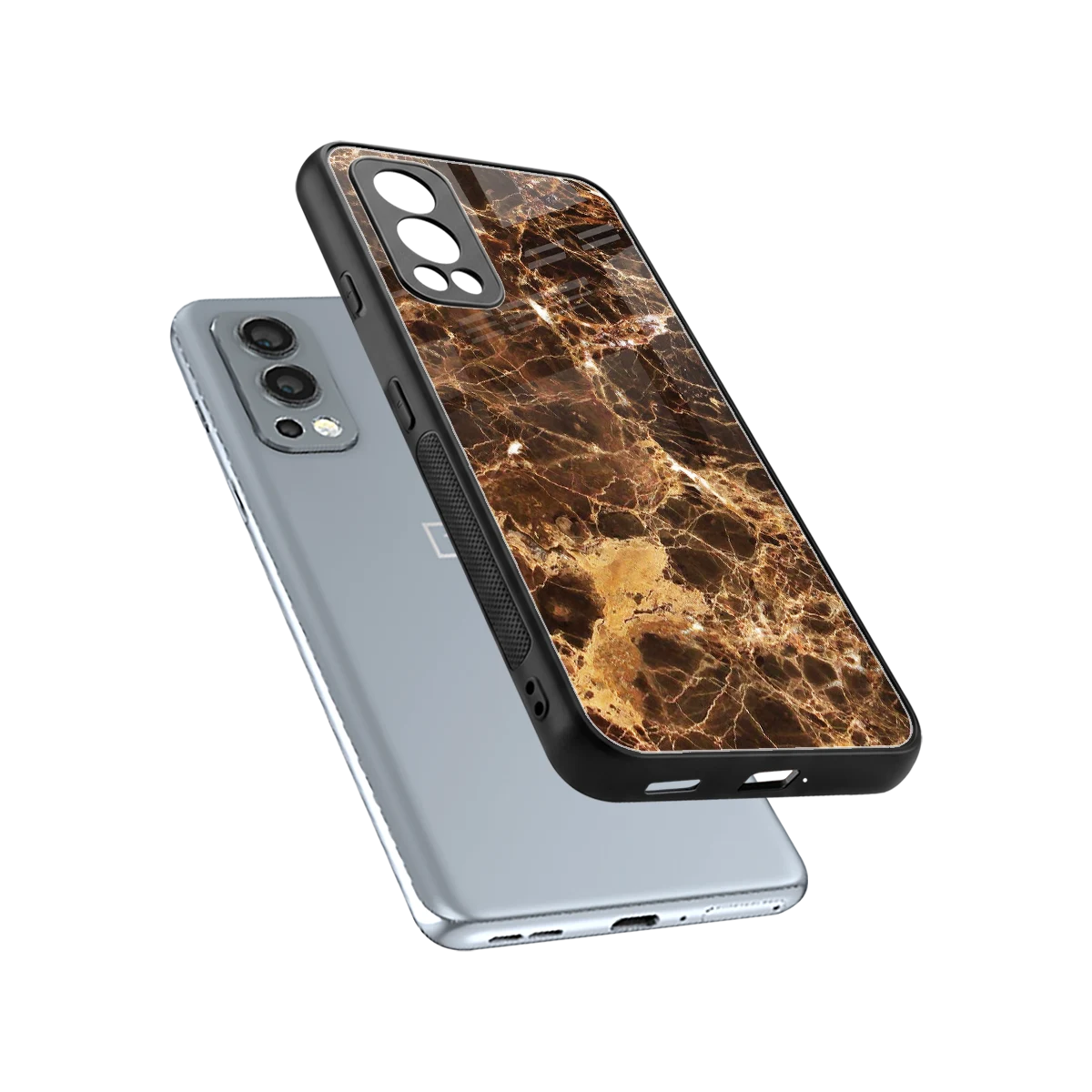 Golden Roots sleek oneplus nord 2 cover with tempered glass back and TPU edges
