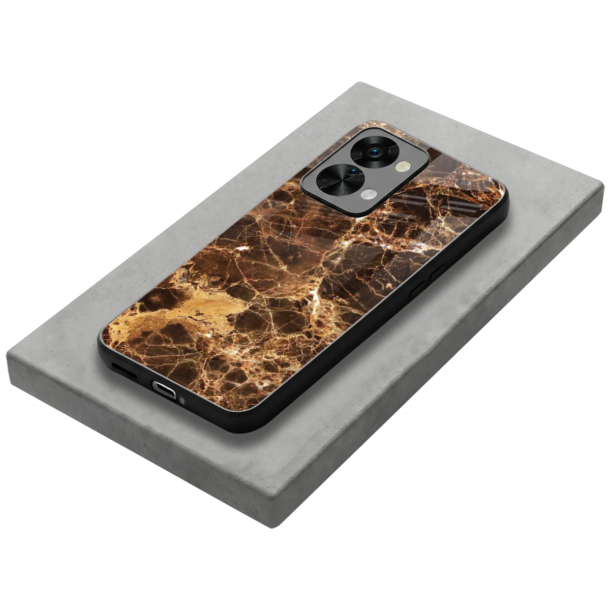 Golden Roots stylish phone case for oneplus nord 2t | glossy glass and slim fit