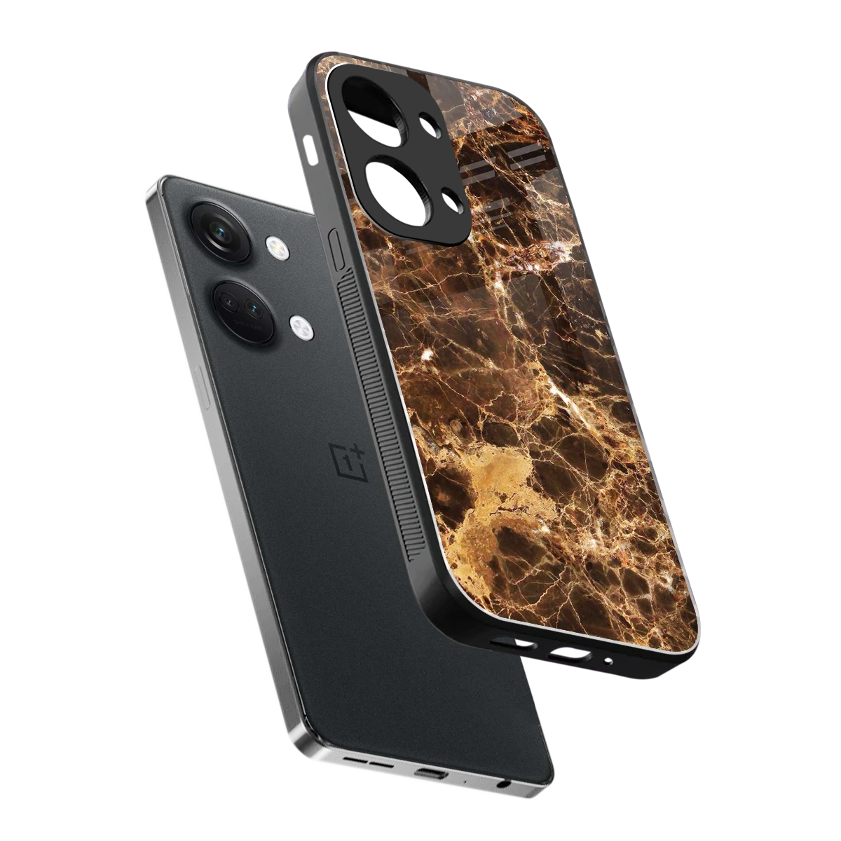 Golden Roots sleek oneplus nord 3 cover with tempered glass back and TPU edges