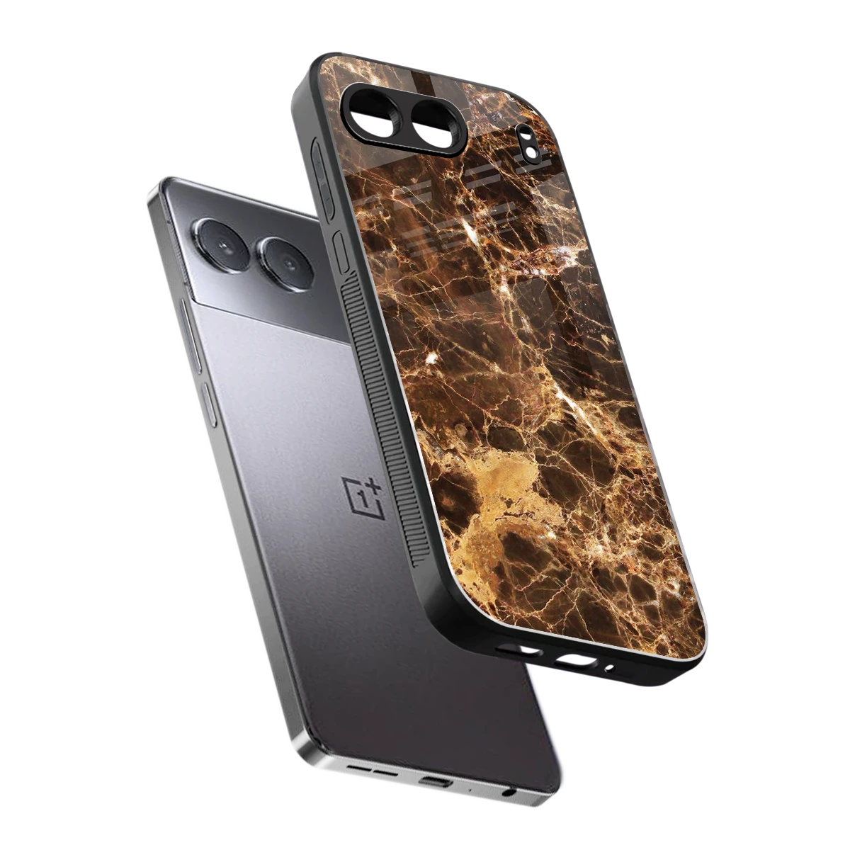 Golden Roots sleek oneplus nord 4 cover with tempered glass back and TPU edges