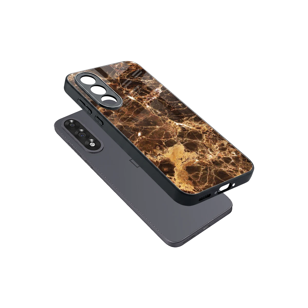 Golden Roots sleek oneplus nord 5 cover with tempered glass back and TPU edges
