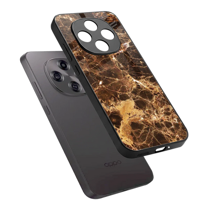 Golden Roots sleek oppo f31 pro 5g cover with tempered glass back and TPU edges