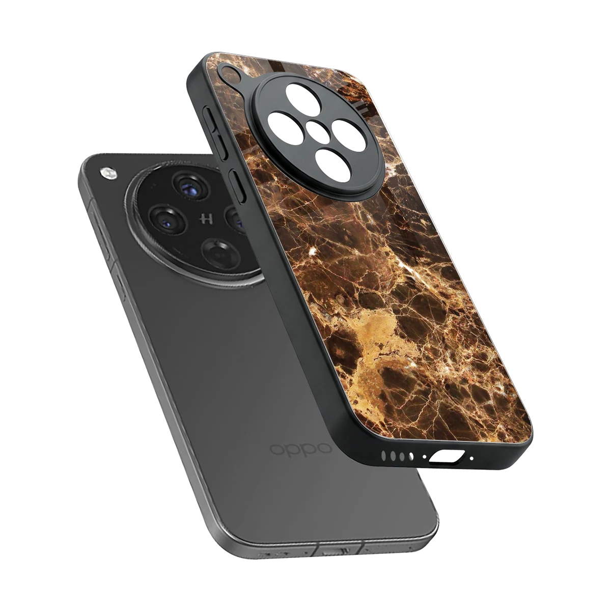 Golden Roots sleek oppo find x8 cover with tempered glass back and TPU edges
