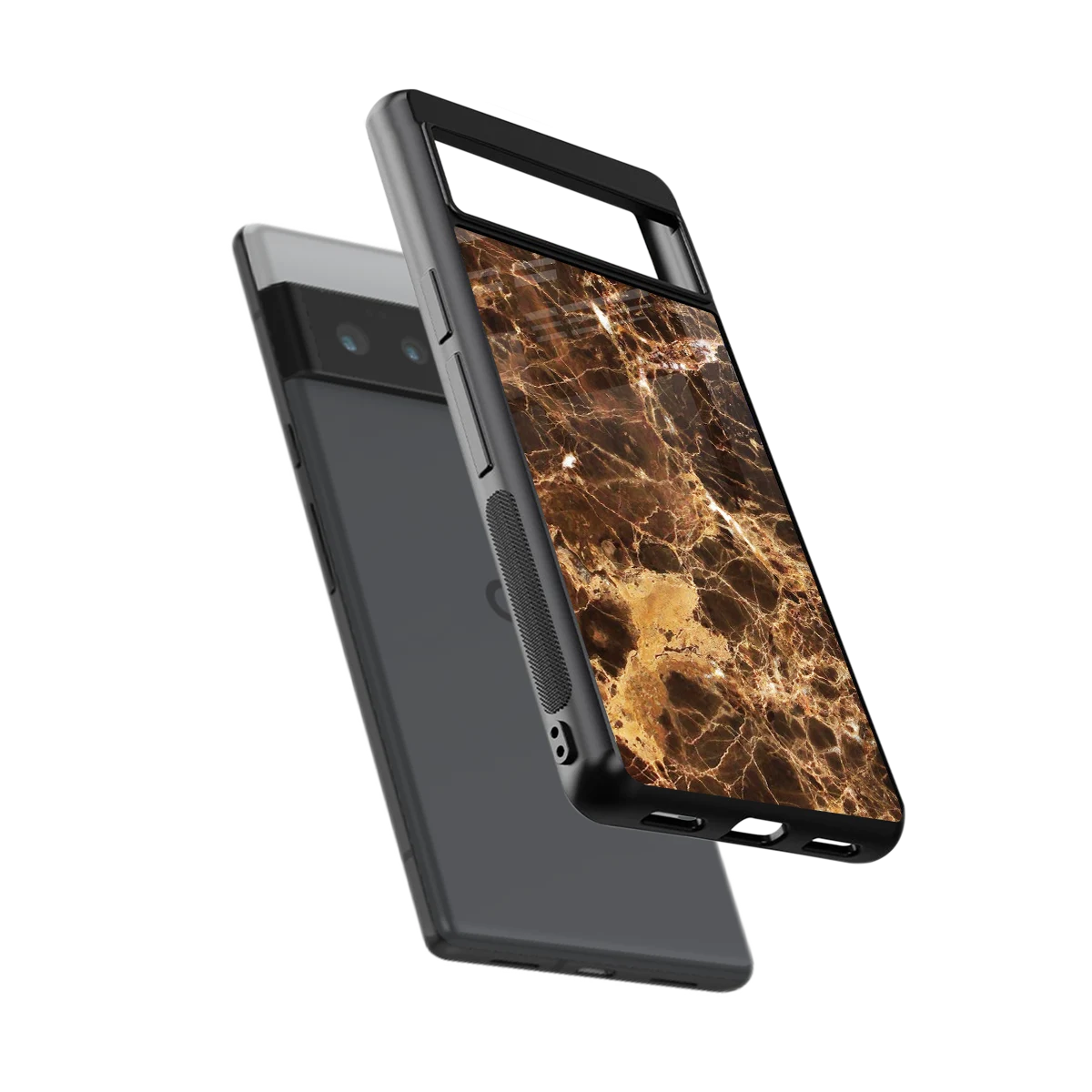 Golden Roots sleek google pixel 6 pro cover with tempered glass back and TPU edges