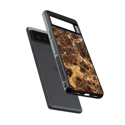 Golden Roots sleek google pixel 6 cover with tempered glass back and TPU edges