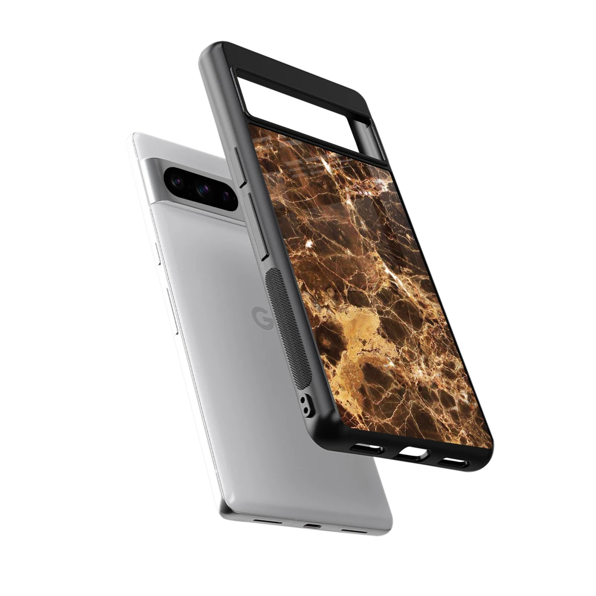 Golden Roots sleek google pixel 8 pro cover with tempered glass back and TPU edges