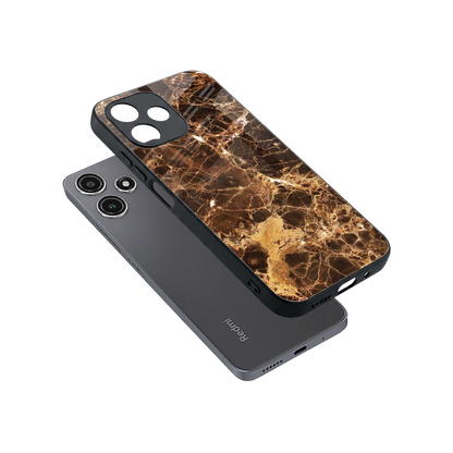 Golden Roots sleek redmi 12 5g cover with tempered glass back and TPU edges