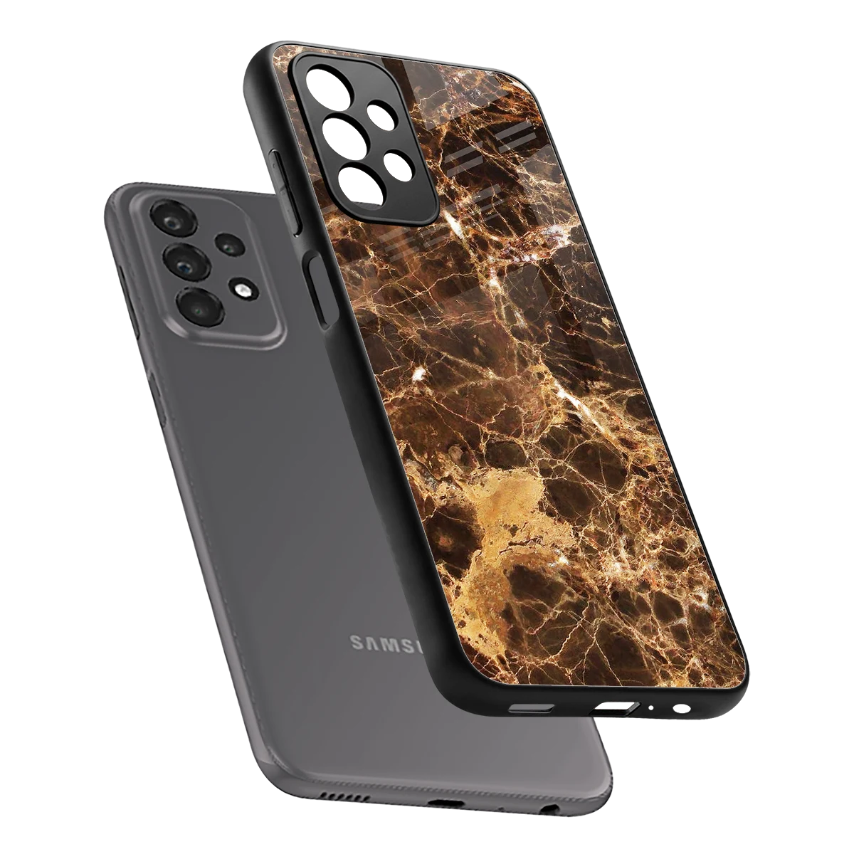 Golden Roots sleek samsung galaxy a23 cover with tempered glass back and TPU edges
