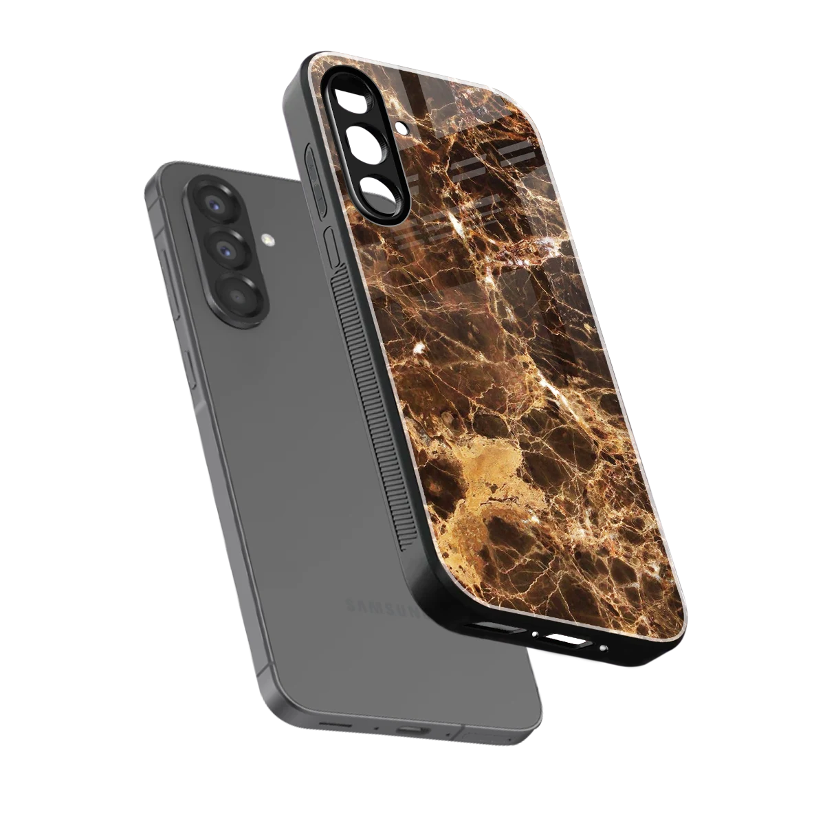 Golden Roots sleek samsung galaxy a17 5g cover with tempered glass back and TPU edges