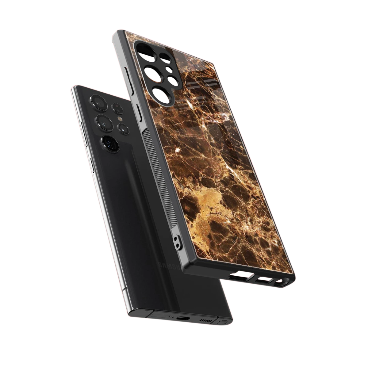 Golden Roots sleek samsung galaxy s23 ultra cover with tempered glass back and TPU edges