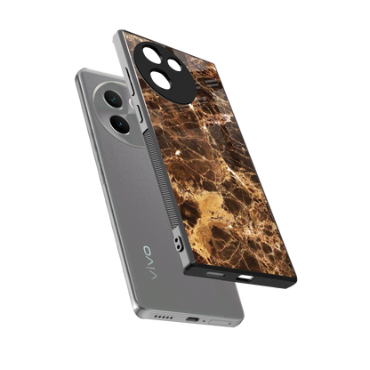 Golden Roots sleek vivo v30e cover with tempered glass back and TPU edges