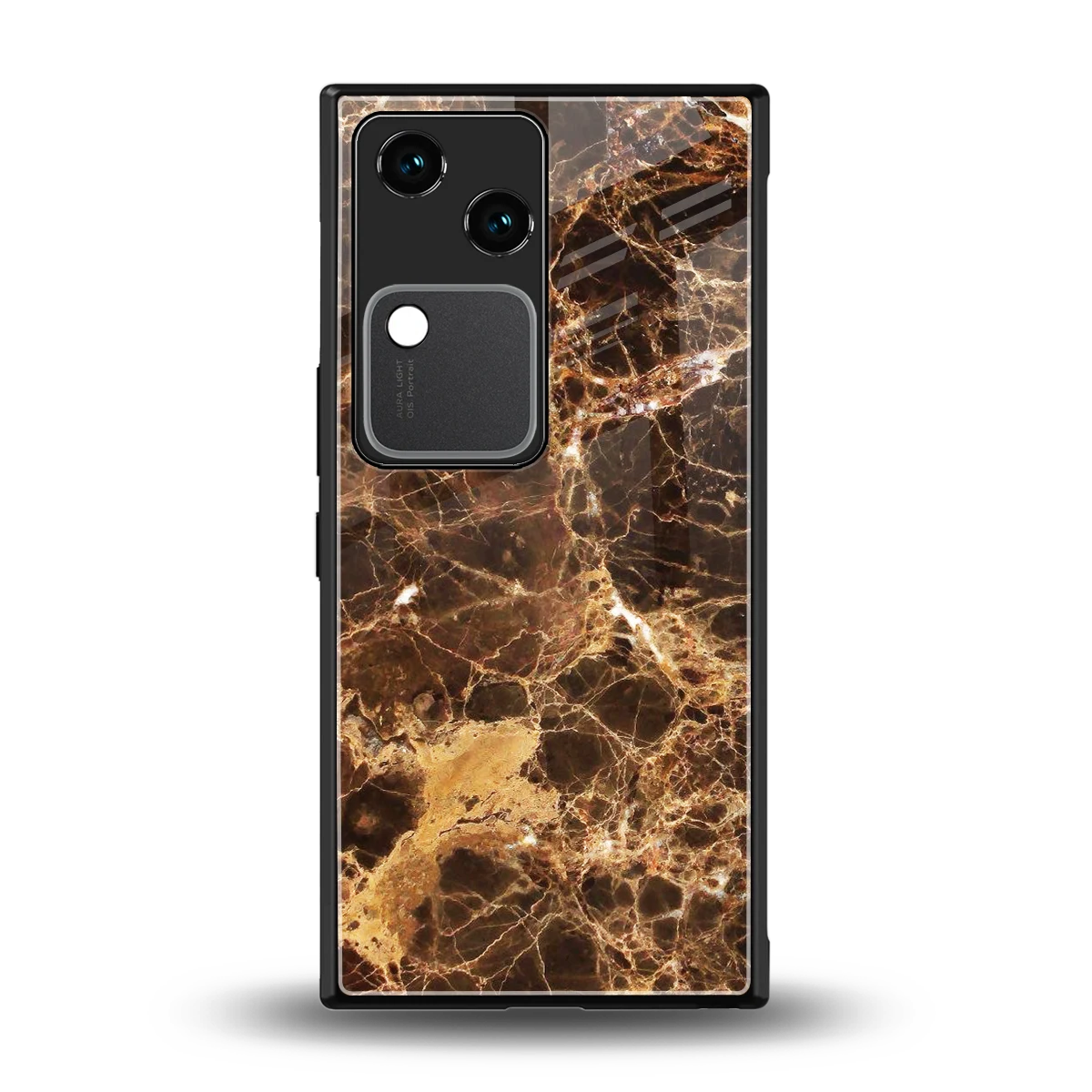 Golden Roots back phone cover | glass case for vivo v30
