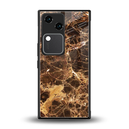Golden Roots back phone cover | glass case for vivo v30