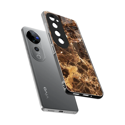 Golden Roots sleek vivo v40 pro cover with tempered glass back and TPU edges