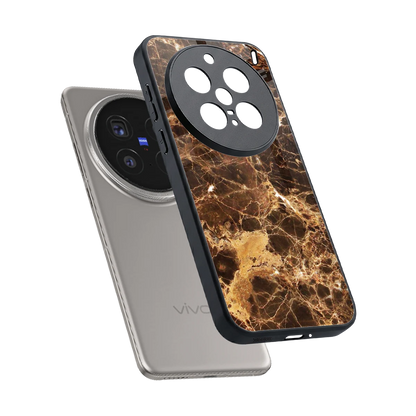 Golden Roots sleek vivo x200 pro cover with tempered glass back and TPU edges