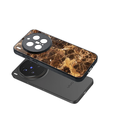Golden Roots sleek vivo x300 pro cover with tempered glass back and TPU edges