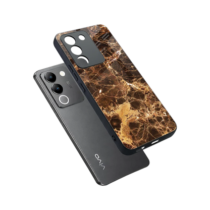Golden Roots sleek vivo y200 5g cover with tempered glass back and TPU edges
