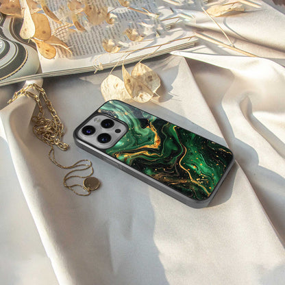 Golden Forest luxury glass phone case for iPhone 16 | scratch and drop resistant