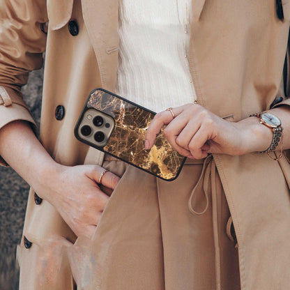 Golden Roots luxury glass phone case for iPhone 16 | scratch and drop resistant