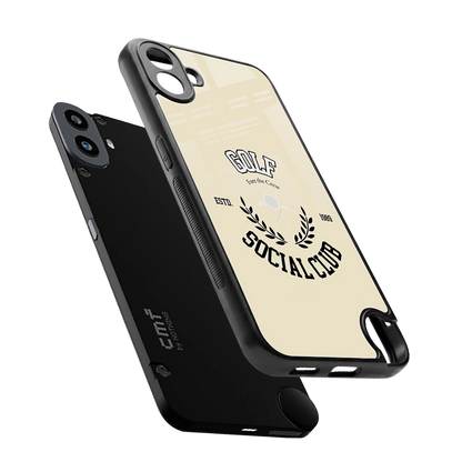 Golf Social Club sleek cmf nothing phone 1 cover with tempered glass back and TPU edges
