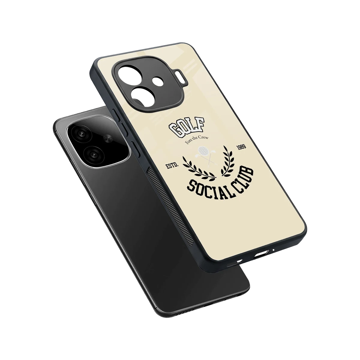 Golf Social Club sleek iqoo neo 10r 5g cover with tempered glass back and TPU edges