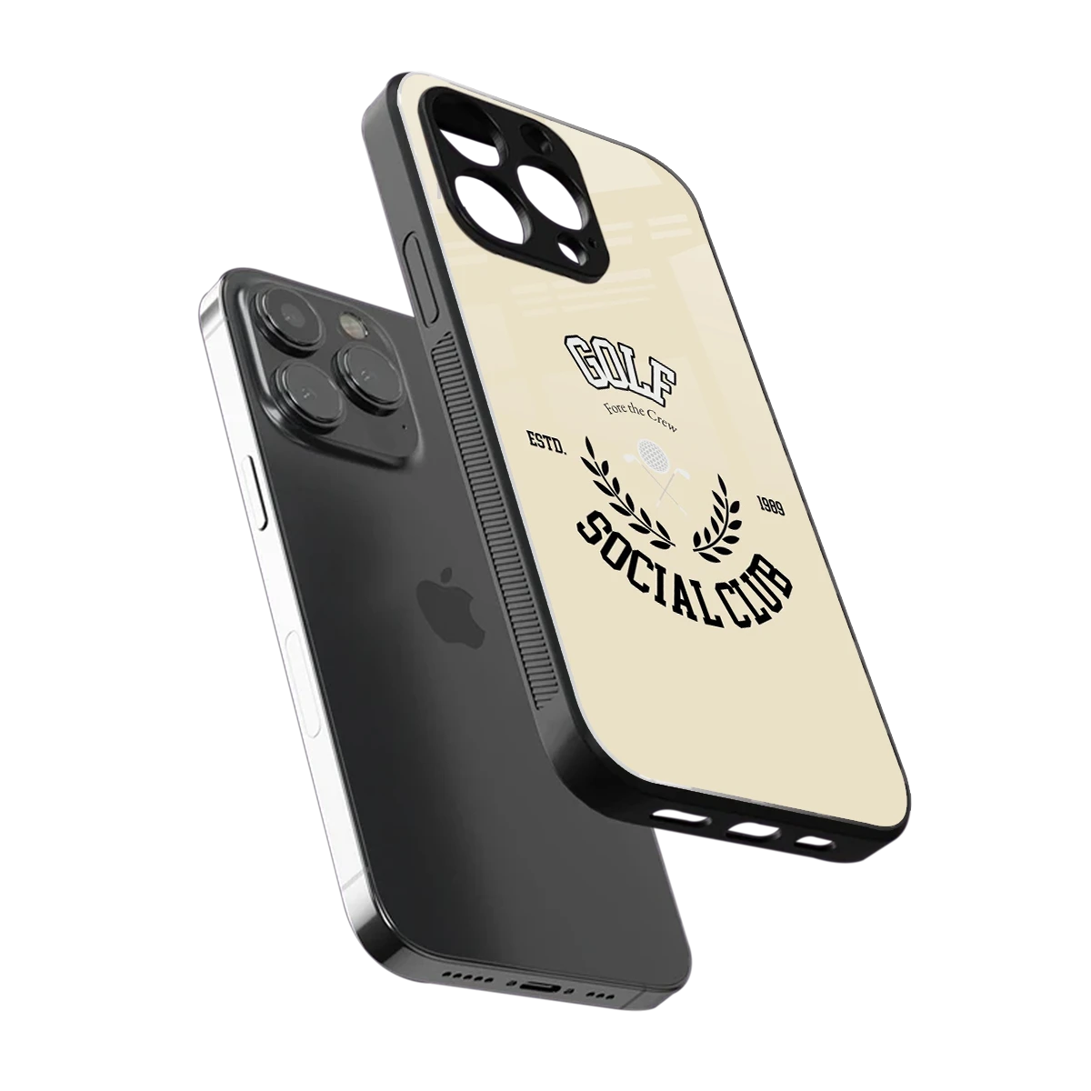 Golf Social Club sleek iphone 13 pro cover with tempered glass back and TPU edges