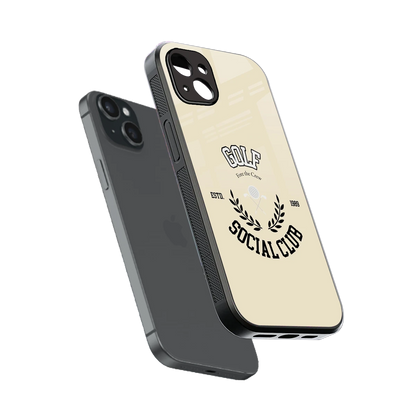 Golf Social Club sleek iphone 14 plus cover with tempered glass back and TPU edges