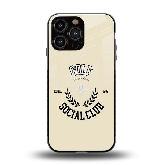 Golf Social Club back phone cover | glass case for iphone 15 pro max