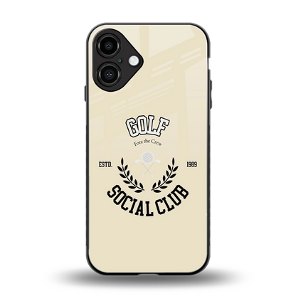 Golf Social Club back phone cover | glass case for iphone 16 plus