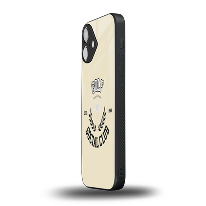 Golf Social Club iphone 16 plus mobile cover | shockproof glass phone case