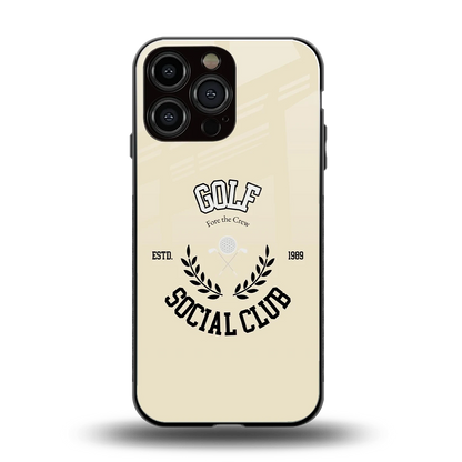 Golf Social Club back phone cover | glass case for iphone 16 pro max