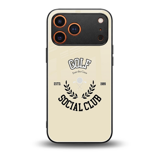 Golf Social Club back phone cover | glass case for iphone 17 pro max