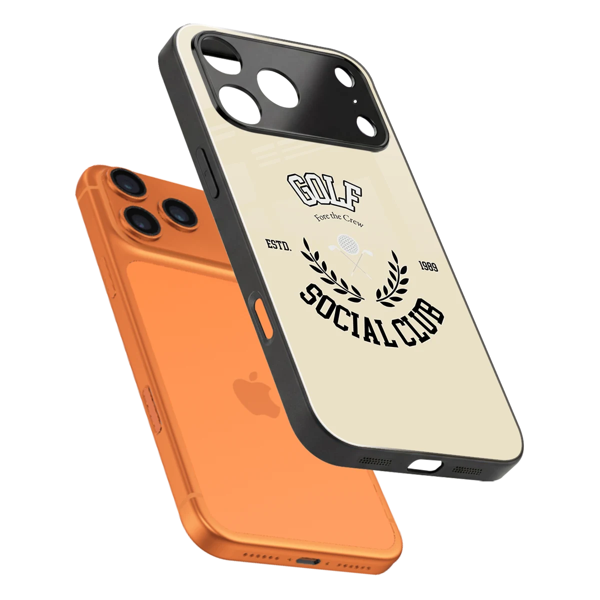 Golf Social Club sleek iphone 17 pro cover with tempered glass back and TPU edges