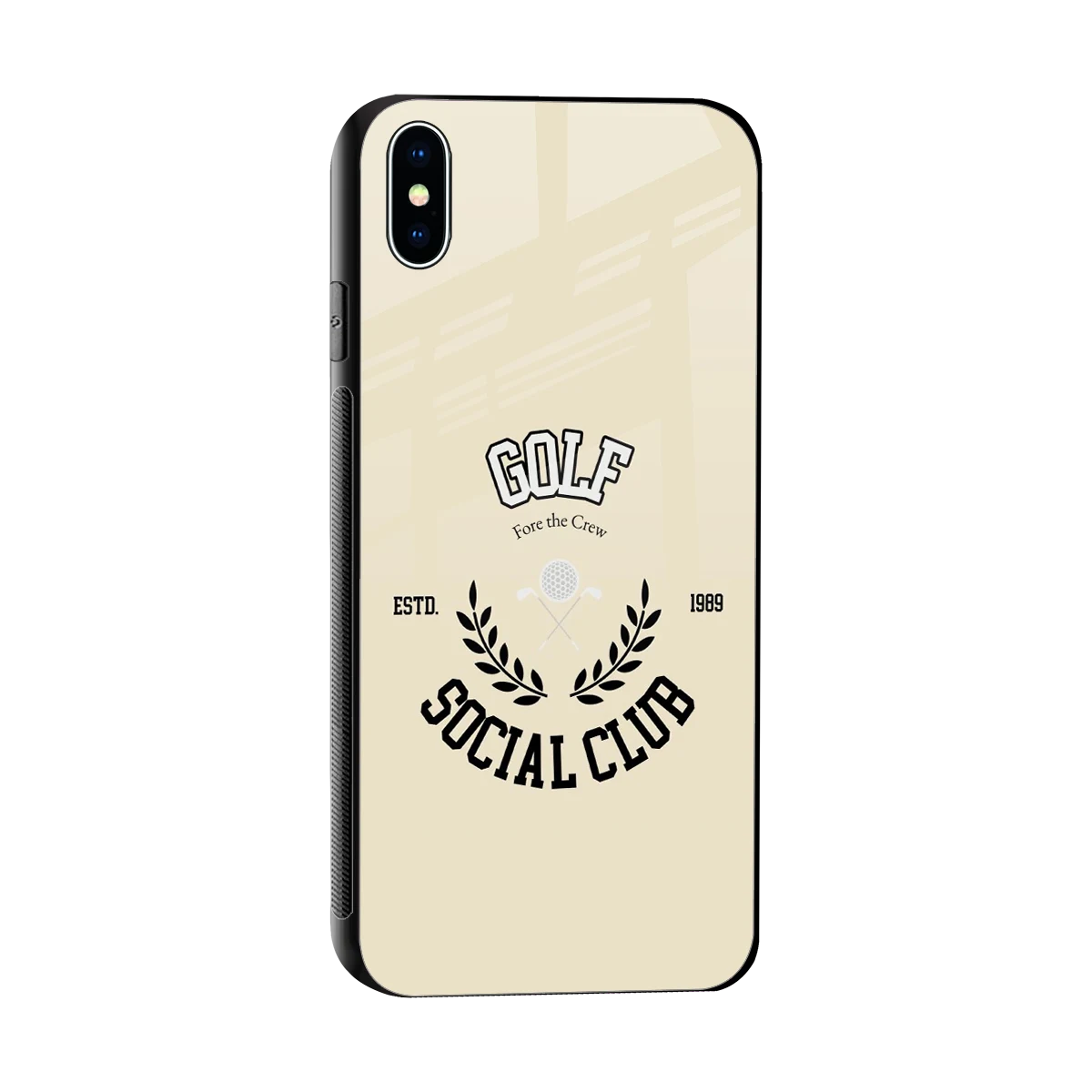 Golf Social Club sleek iphone xs max cover with tempered glass back and TPU edges