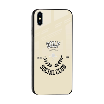 Golf Social Club sleek iphone xs max cover with tempered glass back and TPU edges