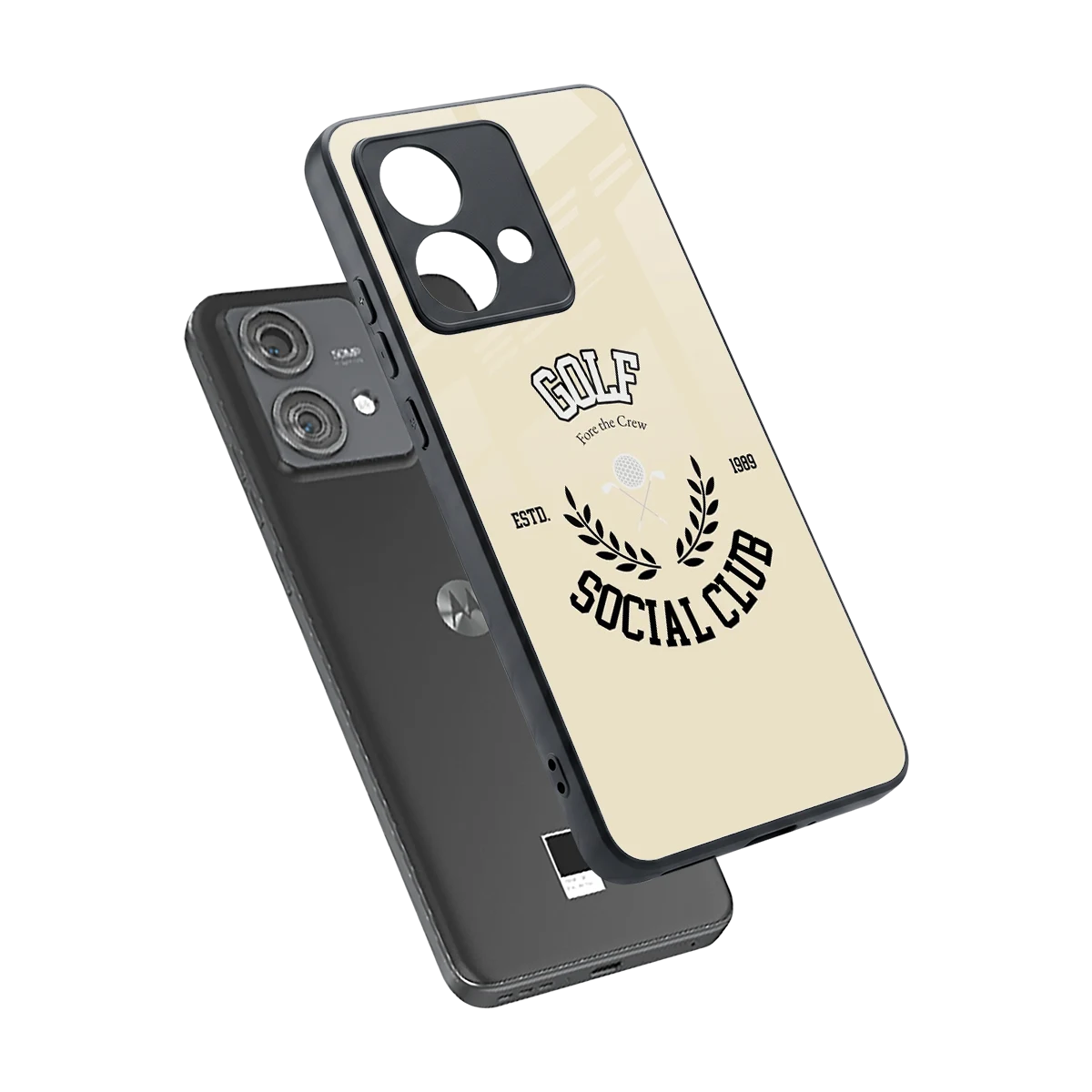 Golf Social Club sleek motorola edge 40 neo 5g cover with tempered glass back and TPU edges