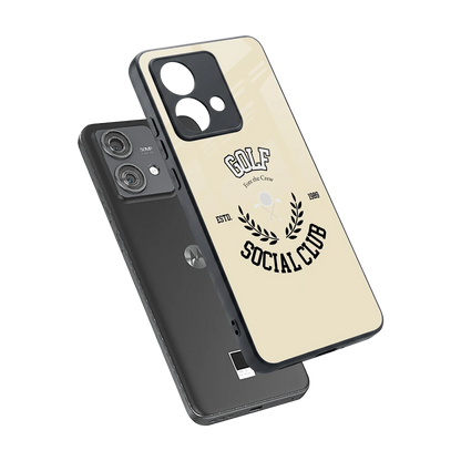 Golf Social Club sleek motorola edge 40 neo 5g cover with tempered glass back and TPU edges