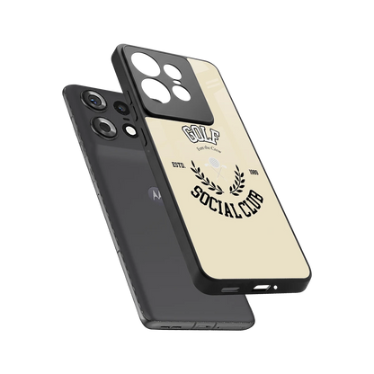 Golf Social Club sleek motorola edge 50 pro cover with tempered glass back and TPU edges