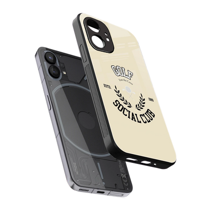 Golf Social Club sleek nothing phone 1 cover with tempered glass back and TPU edges