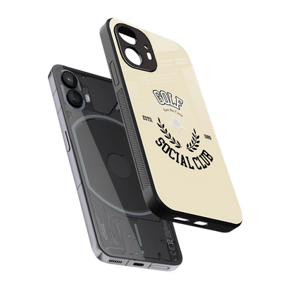 Golf Social Club sleek nothing phone 2 cover with tempered glass back and TPU edges