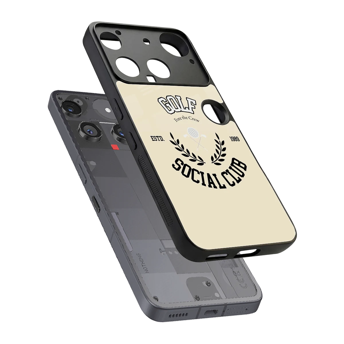 Golf Social Club sleek nothing phone 3 cover with tempered glass back and TPU edges