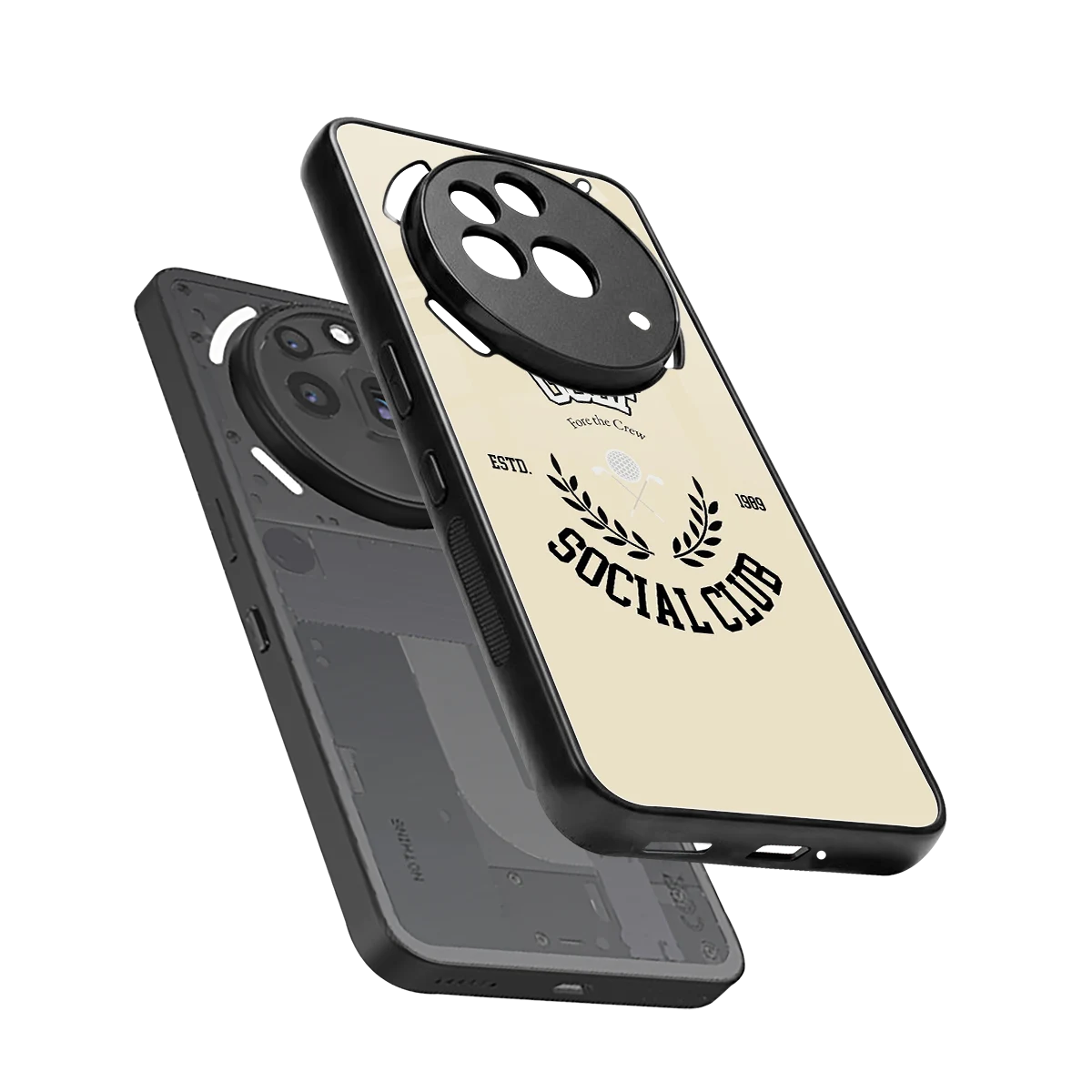 Golf Social Club sleek nothing phone 3a pro cover with tempered glass back and TPU edges