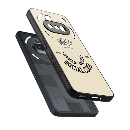 Golf Social Club sleek nothing phone 3a cover with tempered glass back and TPU edges